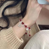 MERAH Red String Bead Bracelet Red String Bead Braided Bracelet