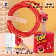Vivo 120W X70 Pro Character Android Charger Case Cute Head Protection and Charger Cable/ Android Cha