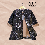 Batik Atasan wanita Cantik Kerja Kantoran Katun Premium Lengan 3/4 Modern Retro Model Produksi Wafda