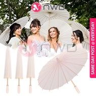 《 𝗦𝗛𝗔𝗗𝗘 𝗕𝗟𝗢𝗢𝗠 》20/40/60/84cm Paper Umbrella Parasol Wedding Props Decoration Payung Kertas 纸伞 NWD