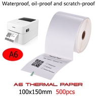 A6 Anti-Scratch [HIGH QUALITY] 100x150mm 4x6" Direct Thermal Sticker Roll Waybill Sticker (500 sheets) XPRINTER, GPRINTER Thermal Sticker