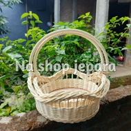 MAWAR Jumbo Rose Model Parcel Basket 1 SET CONTAINS 2 PIECES Premium Fine Rattan Fruit Parcel Grade 