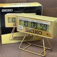 Seiko QHL087G Digital Gold Table Clock Limited Edition Sport Stopwatch Countdown Light Snooze QHL087GN