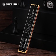 SUZUKI日本铃木口琴24孔复音C调高级成人演奏儿童学生初学通用（黑色）