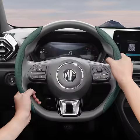 Suitable for Mg Breathable Hole Leather Steering Wheel Cover Segmented Zs Mg3 One Mg4 Mulan HS Hecto