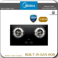 Midea MGH-7230GL Built-In Glass Hob With Safety Device  [Lifetime Glass Warranty]