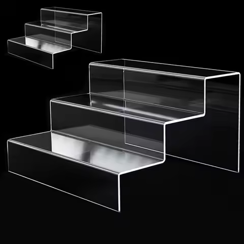 Clear Acrylic Display Stand For Anime Figures Shelf Organizer Desserts Holder Jewels Display Risers 