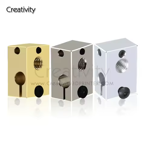 V6 Volcano PT100 Heater Block Plated Copper Brass 3D Printer Part Heated Block Sock For Upgrade E3D 