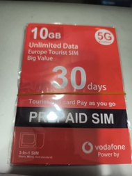 Vodafone 30日 10GB 歐洲數據卡