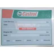 Castrol Mileage Car Sticker For Car Engine Oil Service Reminder (90mm x 66mm)