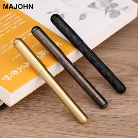 MAJOHN DELIKE Fountain Pen Brass Original Color Antique Elements All Copper Pens Student Writing Pra