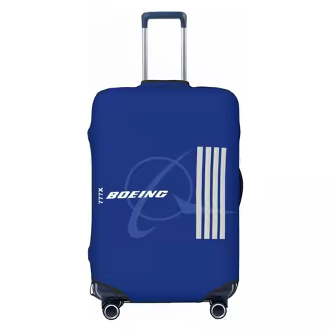 Custom Boeing 777X Captain Stripes Luggage Cover Protector Aviation Aviator Flight Pilot Travel Suit