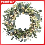19.7 Inch Faux Eucalyptus Wreath Artificial Greenery Wreath with Berries Front Door Eucalyptus Folia