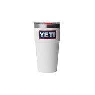 YETI RAMBLER 20 OZ STACKABLE CUP WITH MAGSLIDER LID WHITE/BADGE