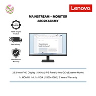 Lenovo L24-4E (68C2KAC1MY) Monitor | 23.8" IPS / FHD / 100Hz / VGA+HDMI / 3Y 1-to-1 / Black ZL.M01SX