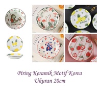 Piring Keramik Korea Lucu Multi Variasi 20cm 1 Lusin