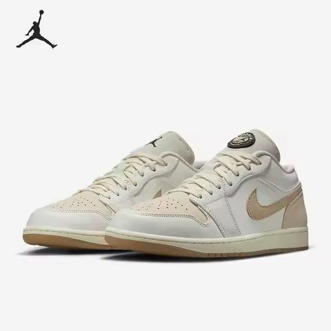 Nike Air Jordan 1 Low Soft Comfortable Non-slip Wear-resistant Low-top Retro Basketball Shoes Men's 