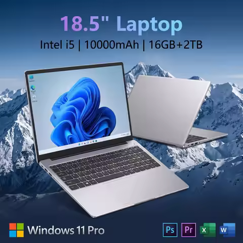 18.5' Laptop Intel Core I5 16GB 2TB 10000mAh Backlit Keyboard Fingerprint Unlock Windows 11 Gamer Of