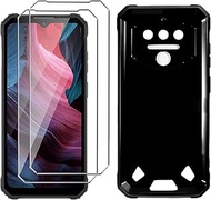 Case for OUKITEL WP23 Plus (6.52 Inches) Black Mobile Phone Case + 2 Tempered Glass Screen Protector