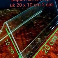 "Laris" Akrilik Papan Nama Meja Uk 10X20Cm 2Sisi Tebal 2Mm