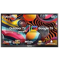 SYLVOX Outdoor TV 4K QLED TV Smart Google TV 65 Inch Dolby Atmos 1000 nits HDR10 IP55 Waterproof Google Assistant Chromecast Google Play Triple Tuner Deck Pro QLED 2.0