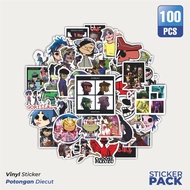 100 PCS Gorillaz Waterproof Aesthetic Band Stickers - For Laptops, Motorcycles, and Helmets - Paper 