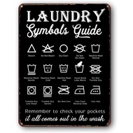 Laundry Room Vintage Sign Symbols Guide Decorative Signs Wash Room Home Decor Art Signs IB7C