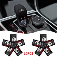 [Ready Stock] 10Pcs Toyota Steering Wheel 3D Stickers Door Window Switch Badge Car Accessories for T