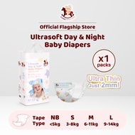 Iconic Babycare Ultrasoft Day & Night Baby Diaper Tape NB30/S56/M52/L48 (Pack)