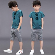 2025 summer Teenager Boys Clothes Casual Outfit Kids Tracksuit Child t shirt + shorts hot pant 4 5 6