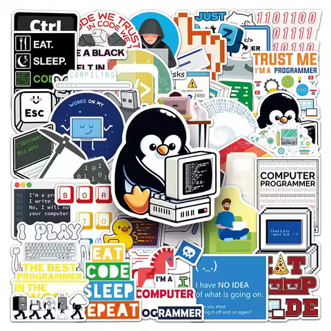 10/30/50pcs Cool Programming Stickers Java JS Php Docker Html Cloud Decals Skateboard Laptop Phone C