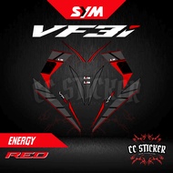 SYM VF3i 185 | MOTOR STICKER STRIPE 1991 ENERGY INDUCTION ( 16 ) CUSTOM DESIGN BODY STICKER