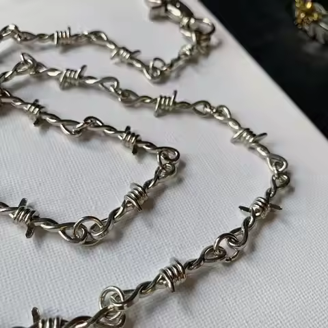 Punk Thorns Wire Barbed Trousers Long Waist Chain Hippop Grunge Goth Women Men Pants Jeans Accessori