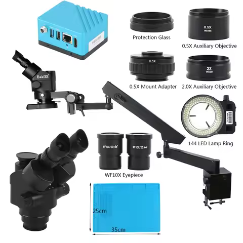 UHD 4K SONY IMX334 HDMI Video Camera 3.5X - 90X Articulating Arm Pillar Clamp Zoom Simul Focal Indus