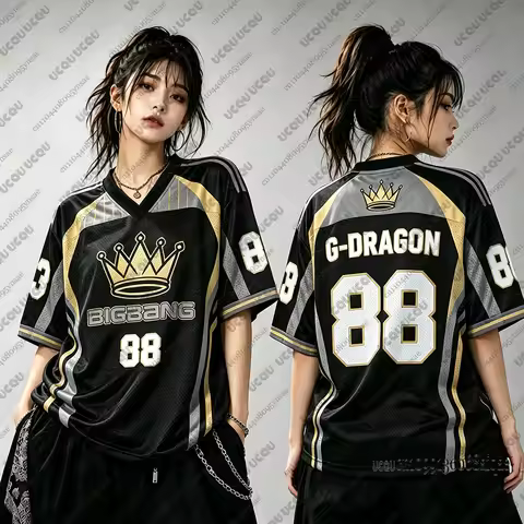 Bigbang 26-27 World Tour Concert Football Jerseys For Women Men Bigbang Fans' Peripheral Gifts Y2K O