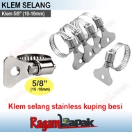 Klem Selang Stainless Kuping Besi 5/8" Hose Clamp 5/8" with Handle