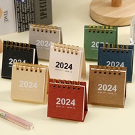 2024 Standing Flip Desktop Calendar / Simple Mini Desk Calendar / Cartoon Coil Calendar Book / Daily Scheduler Table Planner / Desk Decor Accessories Knickknacks