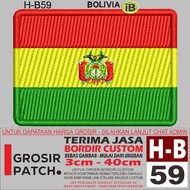 FL-59 H-B59 BOLIVIA FLAG LOGO EMBROIDERY PATCH FLAG