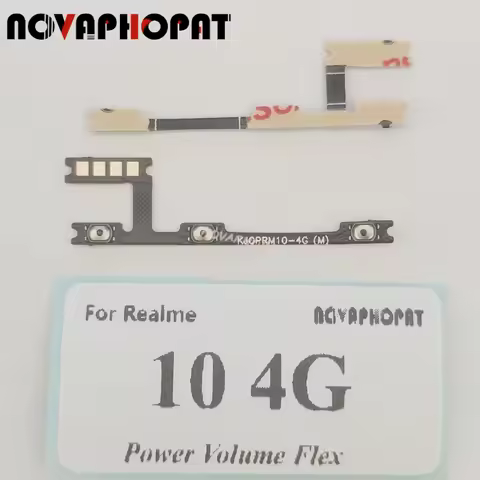Novaphopat For Realme 10 4G RMX3630 Power On Off Volume Up Down Switch Ribbon Power Button Flex Cabl