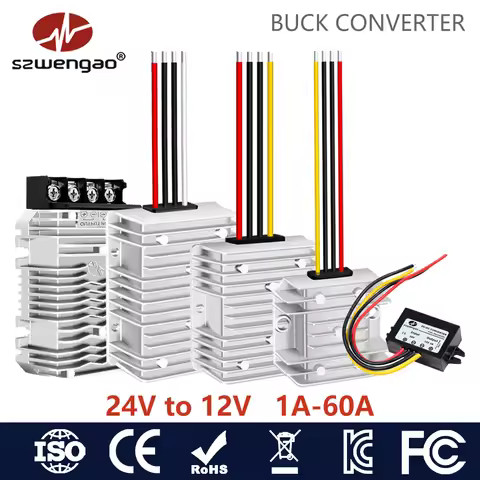 Szwengao 24V to 12V Converter Step Down 24V 12V Waterproof Module DC 1A -60A Buck Module Converter O