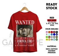 T-SHIRT KAOS ANIME ONE PIECE WANTED ZORO
