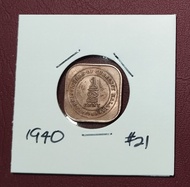 1pc Malaya Half Cent 1940 #21