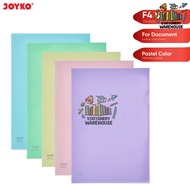 Joyko CS-11-F4 Pastel Color F4 Clear Sleeves Plastic L Folder