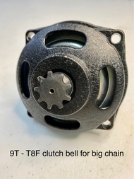 9t teeth T8F clutch bell for Big Chain chinaped stand up gas scooter 2&amp;4 stroke 49cc 52cc 63cc 71cc