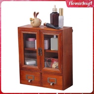 [Flowerhxy1] Storage Cabinet Desk Organizer Cupboard Showcase Rustic Key Box Holder Cabinet Shelf Wooden Display Rack for Home Living Room