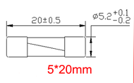 100pcs/Box Cylindrical Ceramic Fuse 5x20mm 250V Slow Blow T3.15A T6.3A T0.5A T1A T2A T2.5A 3A T4A T5
