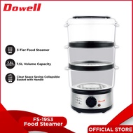 Dowell FS-19S3 7.5 Liter 3-Tier Siomai Siopao Food Steamer