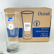 (Ocean.1314) Set of 6 Large Metropolitan Glass Beer Mugs – B21314 – 400ml