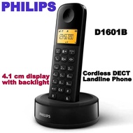 Philips D1601B Cordless DECT Landline Phone Home Telephone with Caller ID
