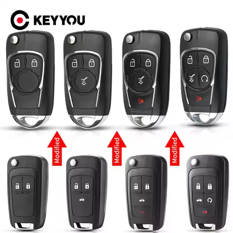 KEYYOU Modified Flip Car Key Case For Chevrolet Cruze For OPEL Insignia Astra J Zafira Car Remote 2/